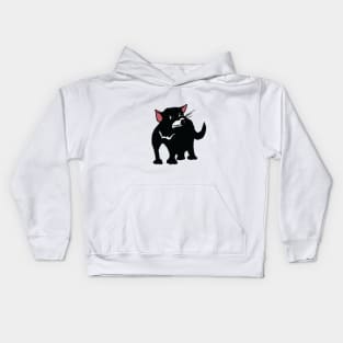 Tom the Tasmanian Devil Pup on Pink Kids Hoodie